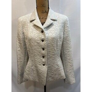 Jones New York Silvery White Dress Blazer 12